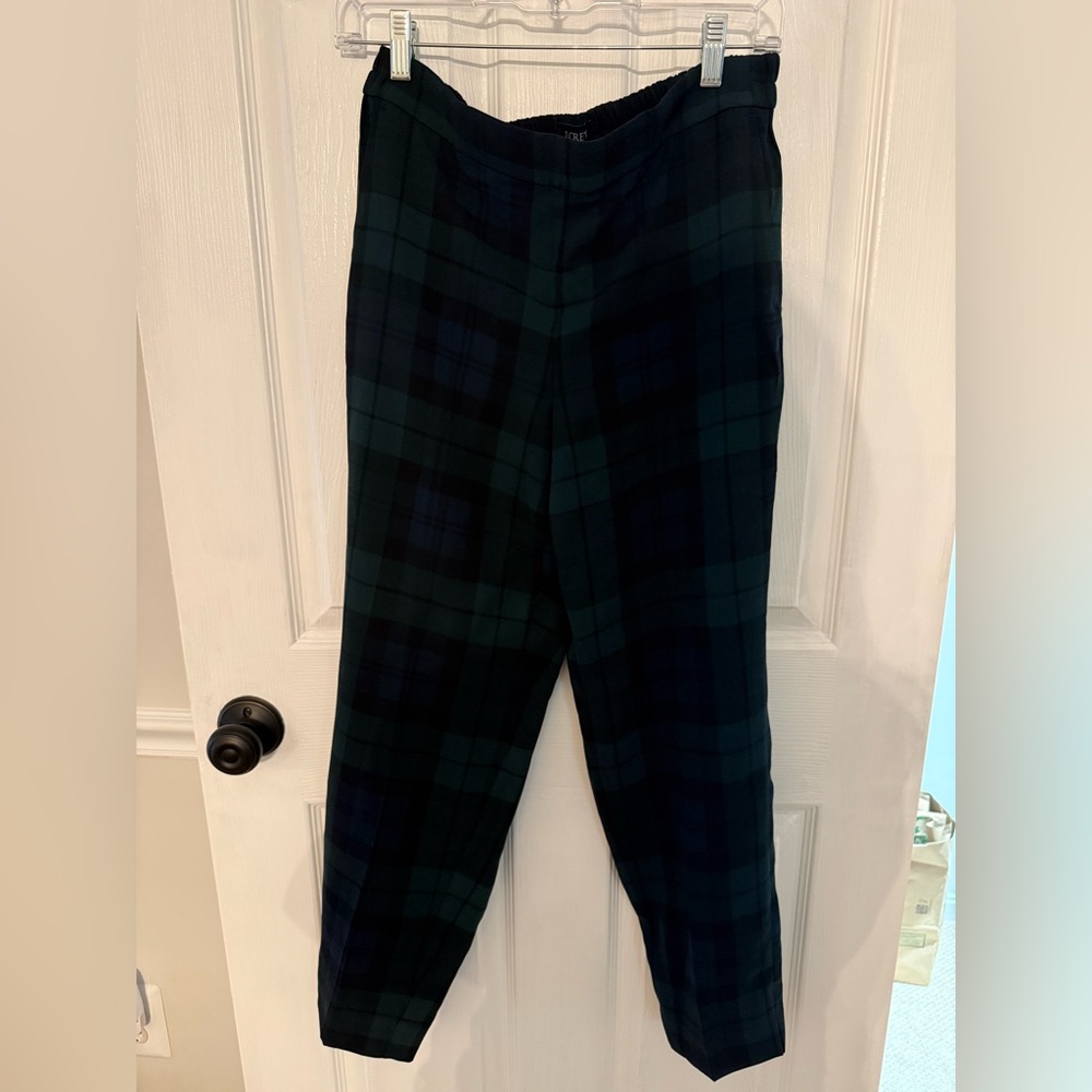 J. Crew Women's Plaid Straight Leg Pants - Dark Green and Black